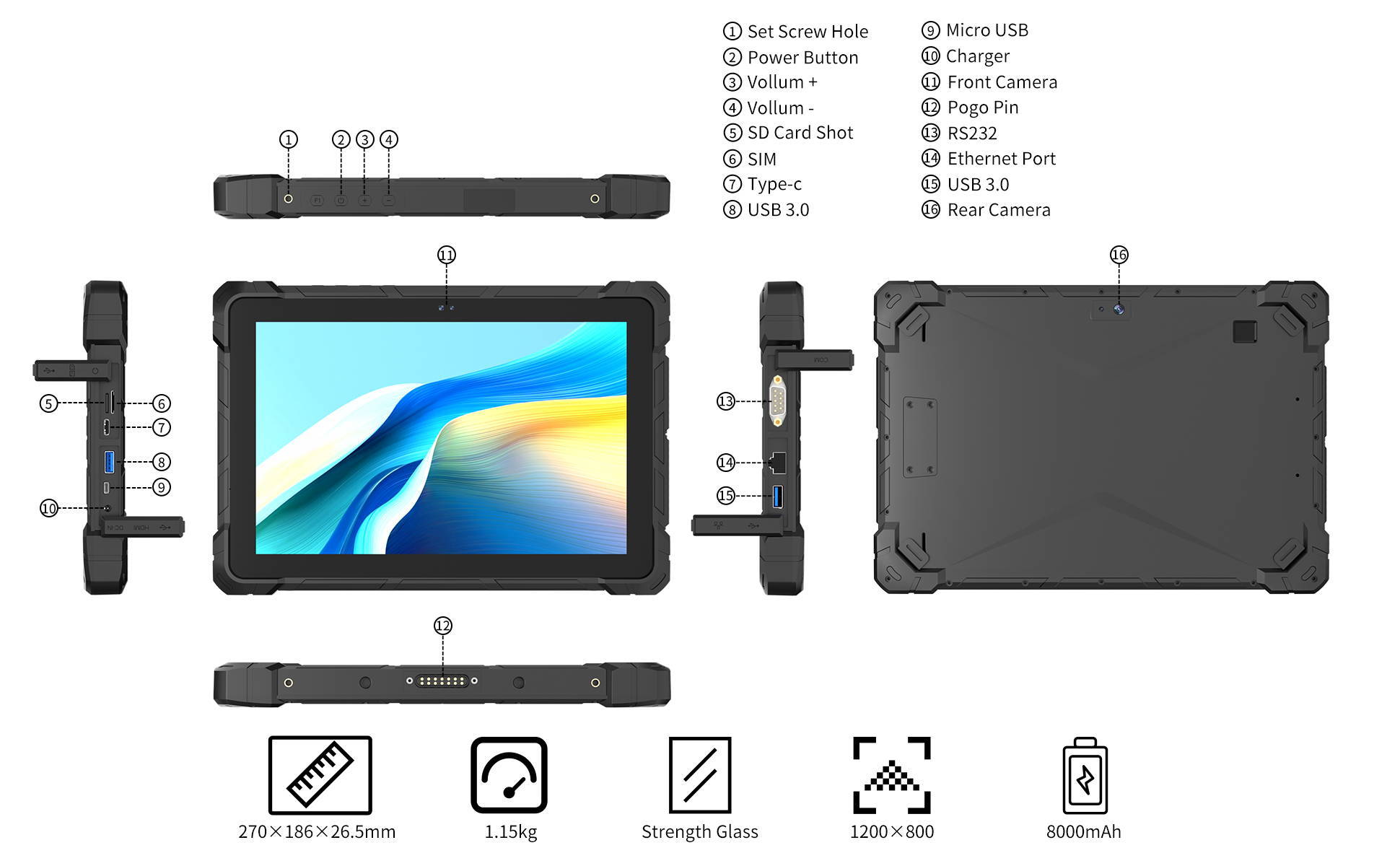 Higole F7G Rugged Tablet - 10.1